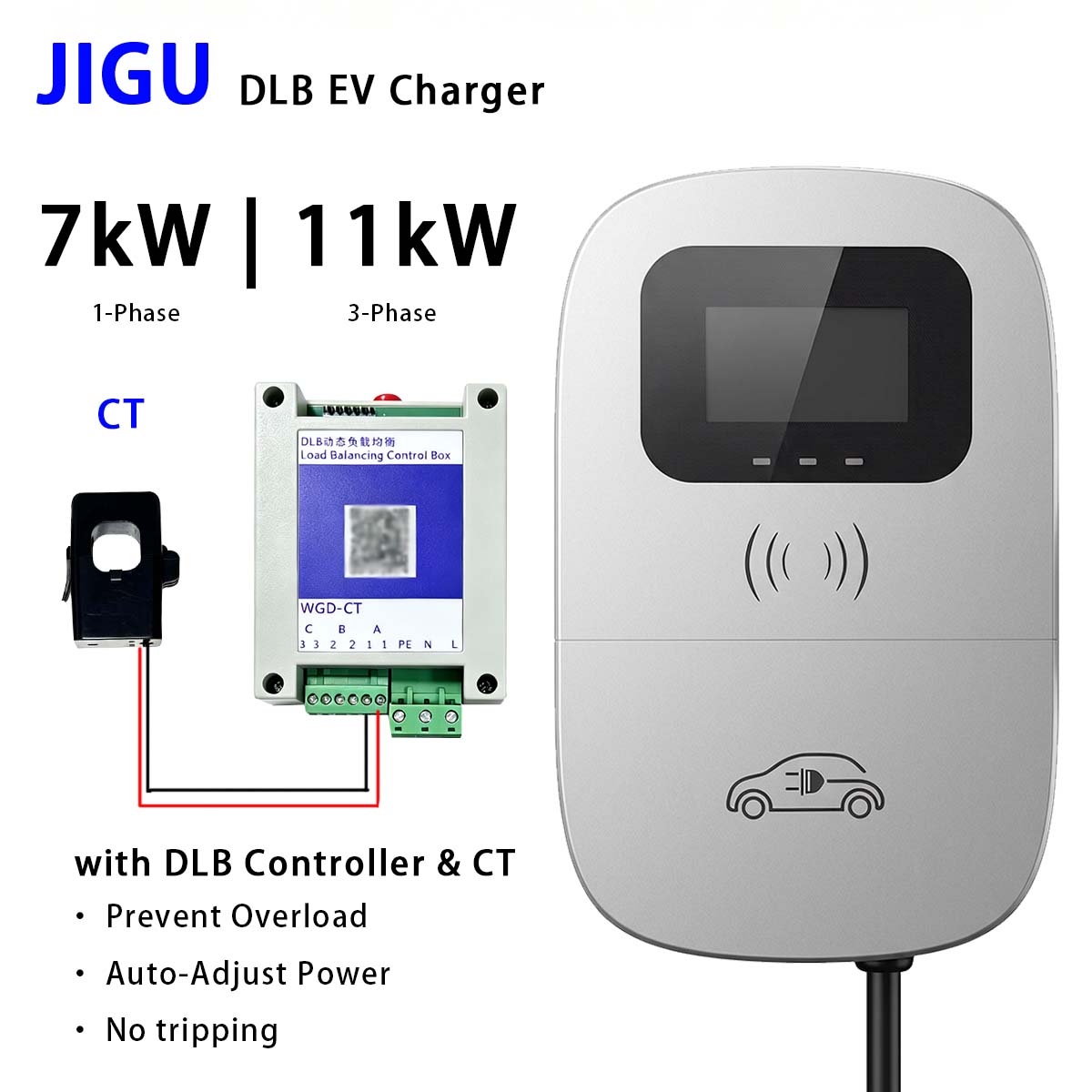 Wireless Charger 3 In 1 - Cargador de Vehículos Eléctricos JIGU con