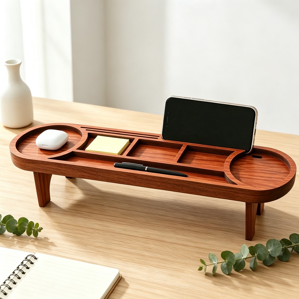Tech Desktop Accessories - Organizador de Escritorio de Madera con
