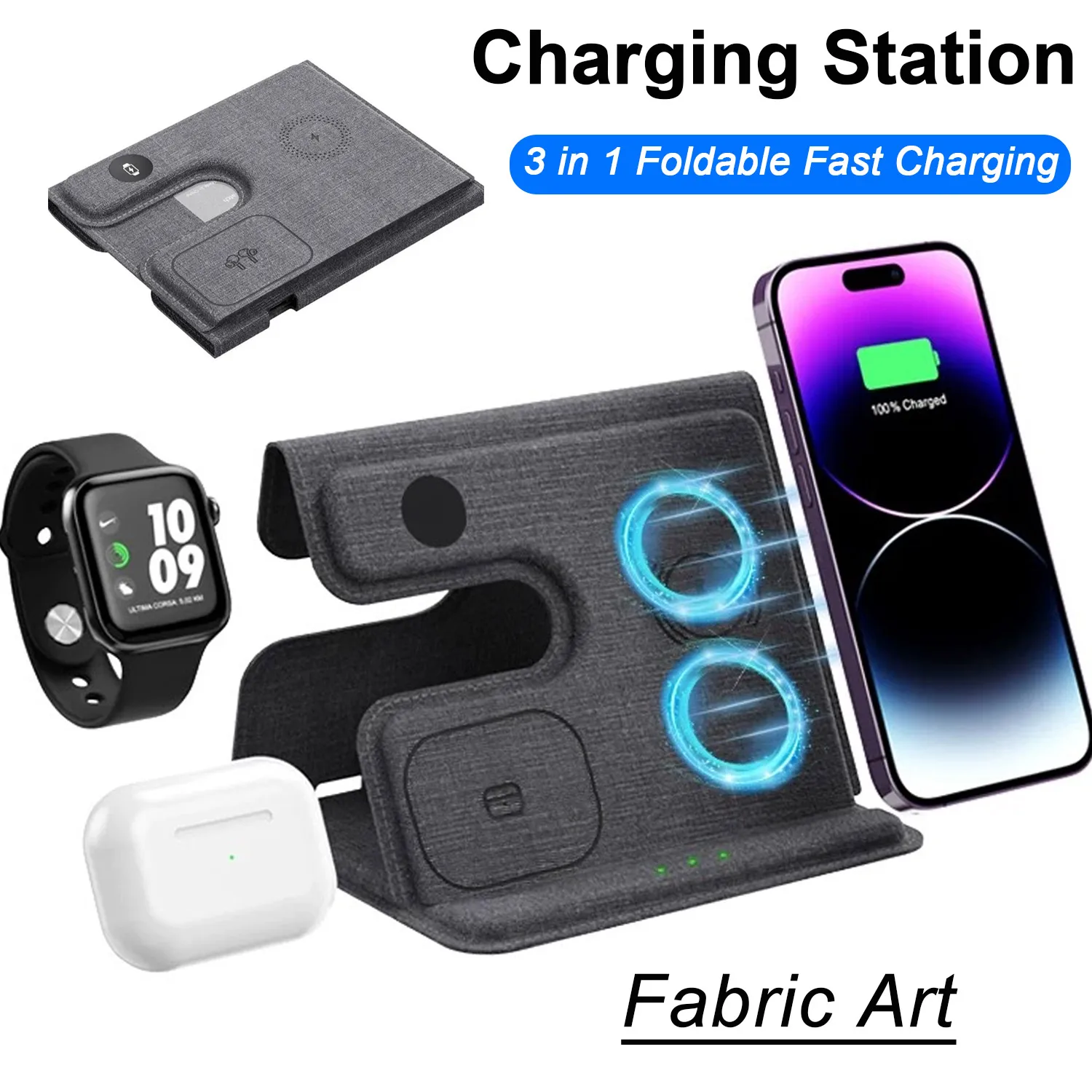 Estación de Carga Inalámbrica  - Wireless Charger 3 In 1 reseña y precio