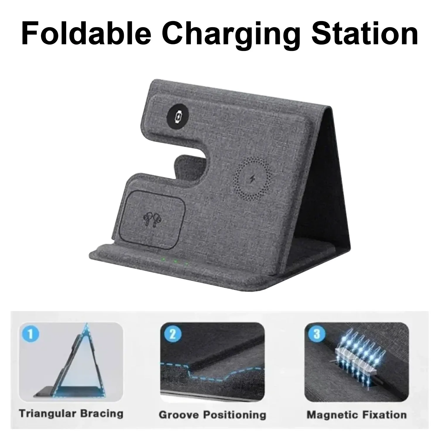Estación de Carga Inalámbrica  - Wireless Charger 3 In 1 reseña y precio