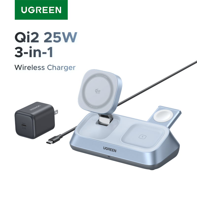 UGREEN Qi2 25W MAX soporte de  - Wireless Charger 3 In 1 reseña y precio