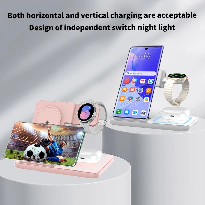 Soporte de escritorio con carg - Wireless Charger 3 In 1 reseña y precio