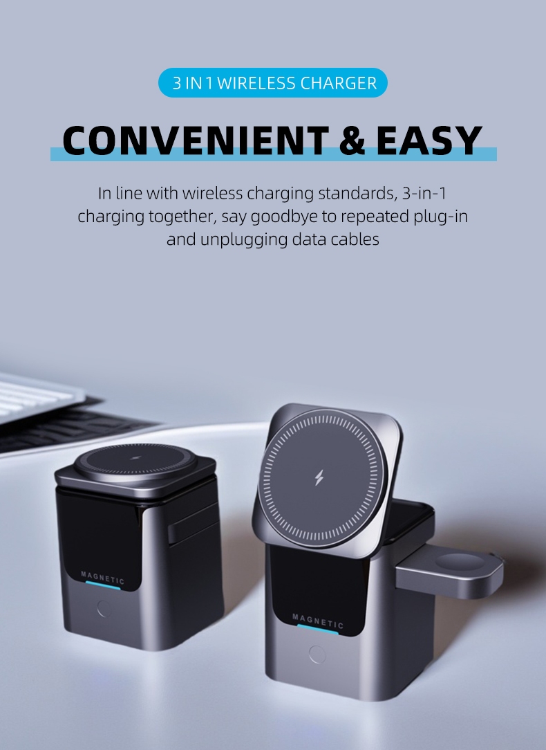 Estación de carga inalámbrica  - Wireless Charger 3 In 1 reseña y precio